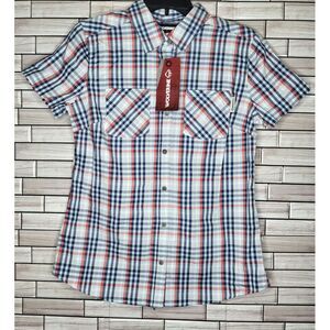 New Wolverine Women's Blouse Size Small Plaid‎ Button Up Shirt Pockets Top